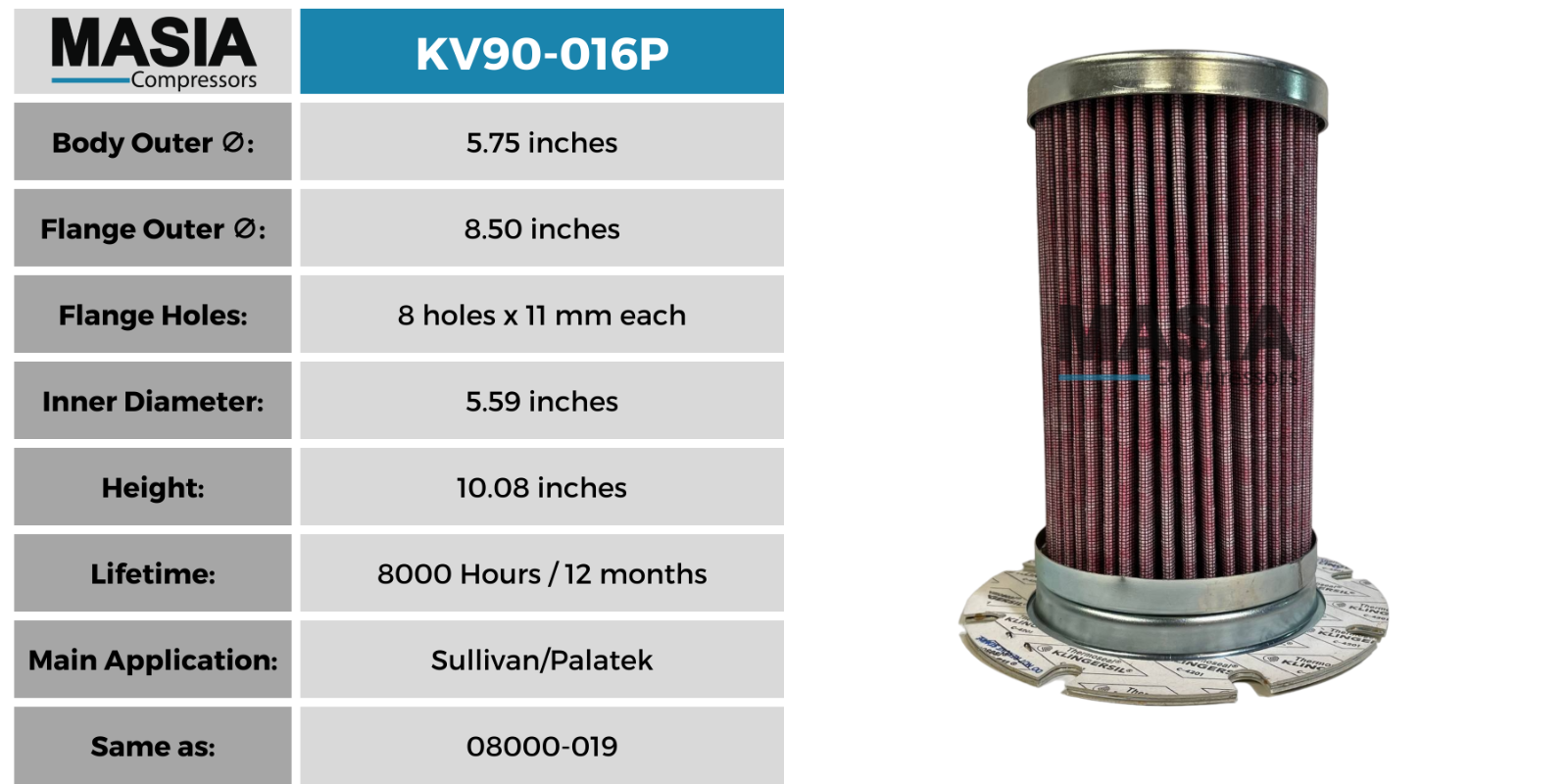3949 Performance Filtration Air/Oil Separator - Made in USA - 8000 Working Hours