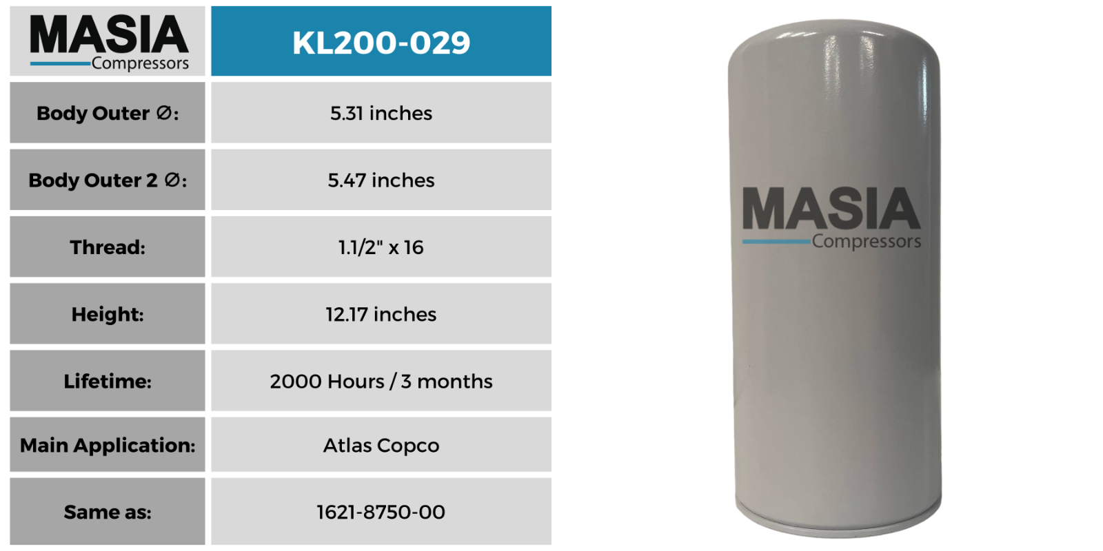 010340390 ELGI Oil Filter - Made in USA (0103 4039 0, 010444570, 0104 4457 0)