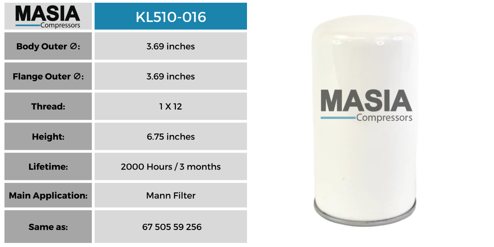 WD950 Mann Filter Oil Filter 2000 Working Hours Made in USA - Same as: WD950/2