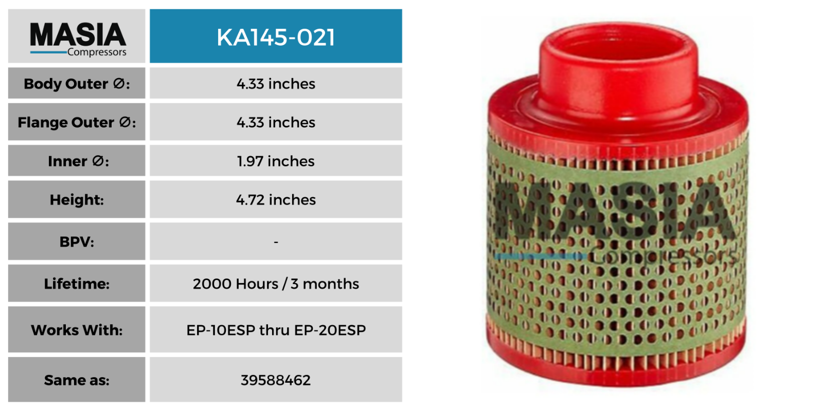 17207788 Alup Air Filter (Also works as: 17207791)