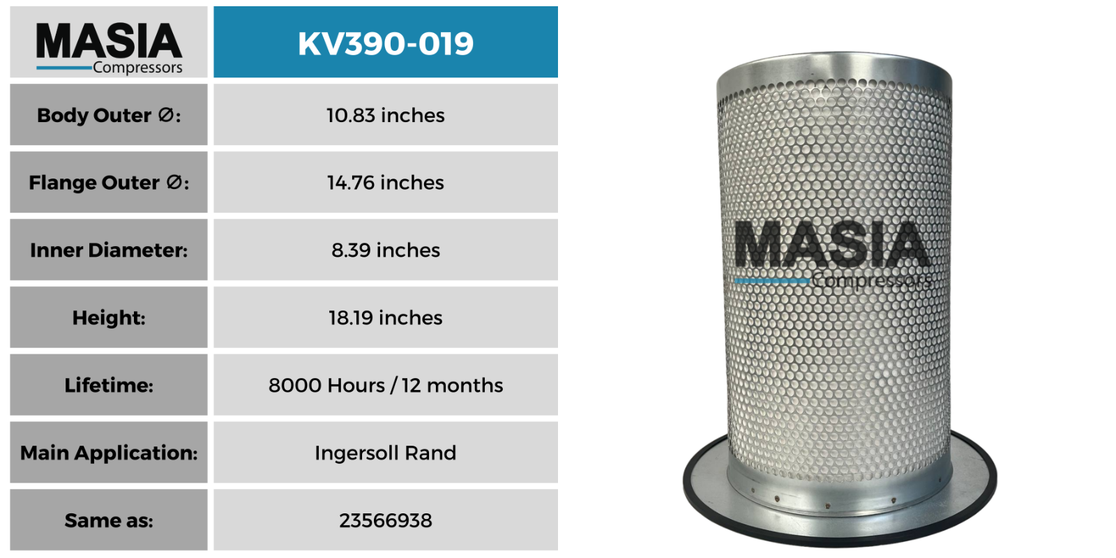 KV390-019 Keltec Technolab Air/Oil Separator