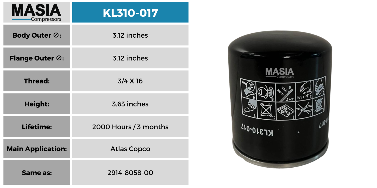 300324 Boss Industries Oil Filter