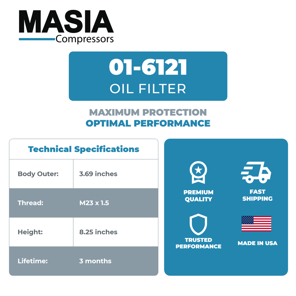 01-6121 Oil Filter Keltec Technolab