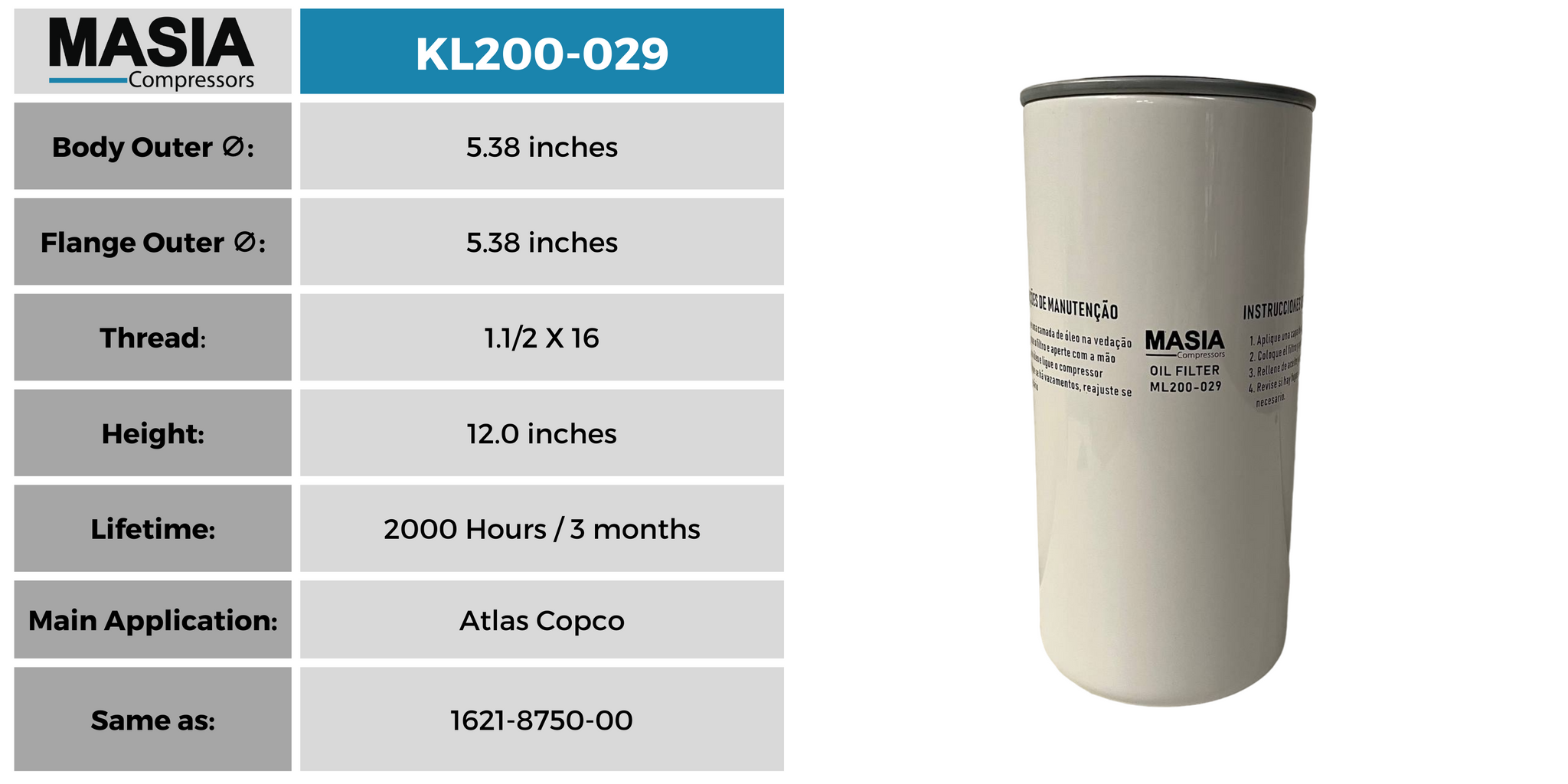 00520-018 Sullivan-Palatek Oil Filter