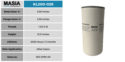6211-4735-50 Oil Filter Compatible with Chicago Pneumatic