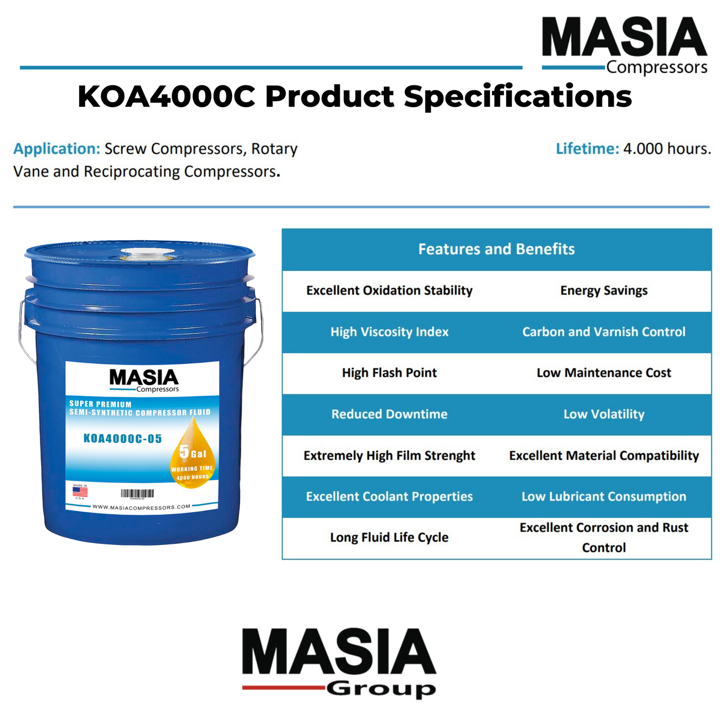 02250030-757 Lubricant for Compressor Compatible with Sullair - 6 gal