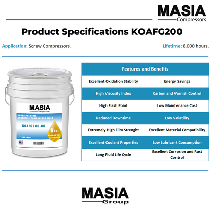 VSL 032 FG Lubricant for Compressor Compatible with Busch - 5 gal