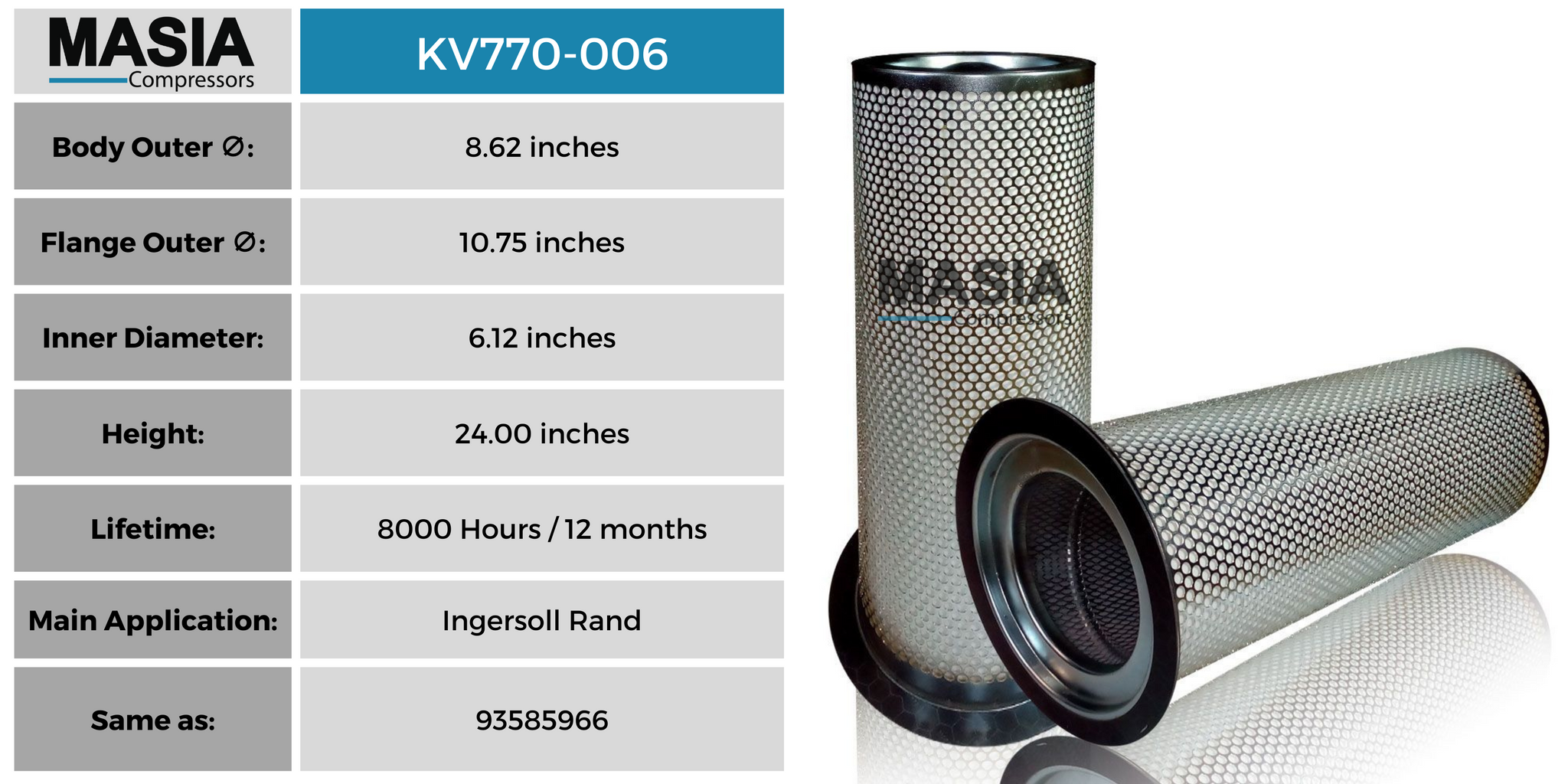 R-3392 Bauer/Rotorcomp Air/Oil Separator