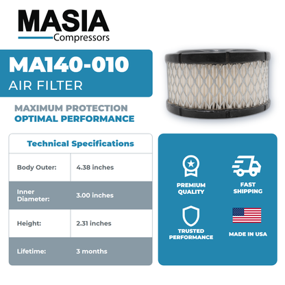 007.0118-0 Air Filter Compatible with Schulz Compressor