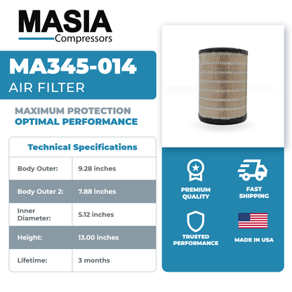 00521-075 Air Filter Compatible with Sullivan Palatek