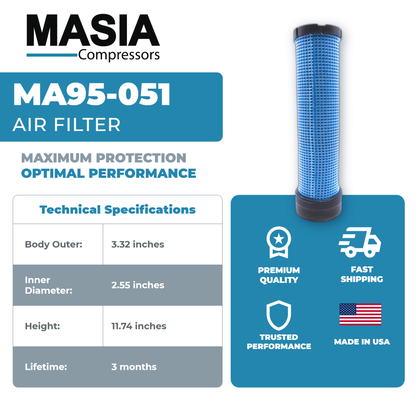 00521-060S Air Filter Compatible with Sullivan Palatek