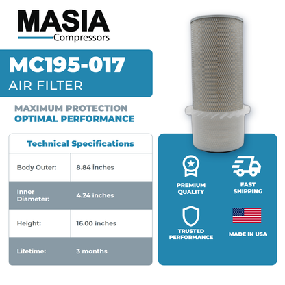 01900522 0026 Air Filter Compatible with Sullivan Palatek