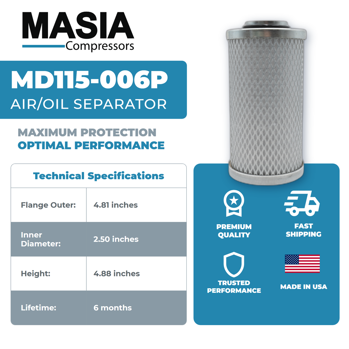 CEIR59PU Air/Oil Separator Compatible with Chicopee Engineering