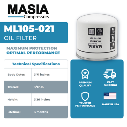007.0177-0 Oil Filter Compatible with Schulz Compressor