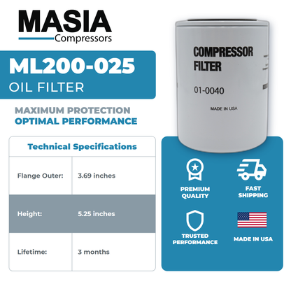 00520-012 Oil Filter Compatible with Sullivan Palatek