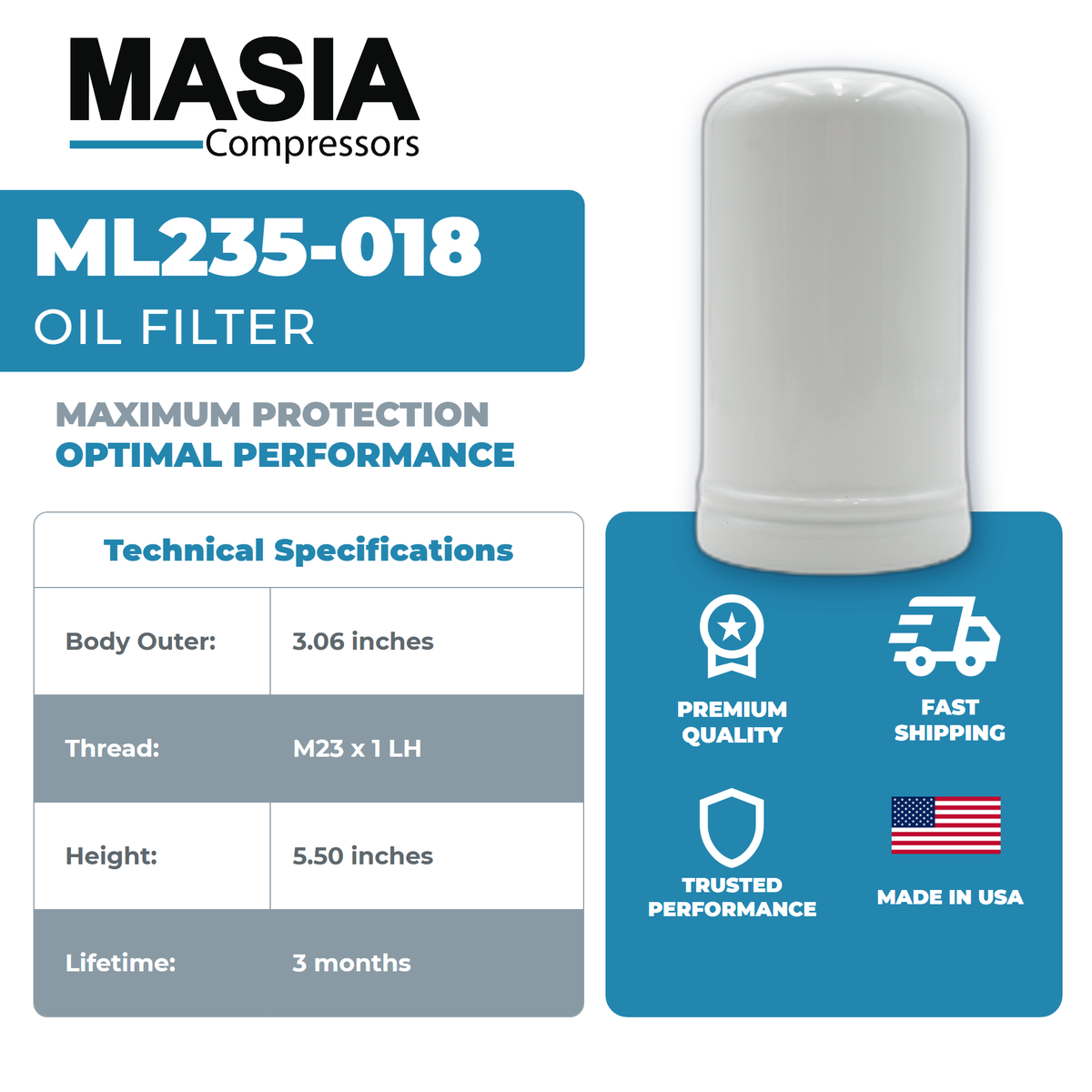 KL235-018 Oil Filter Keltec Technolab