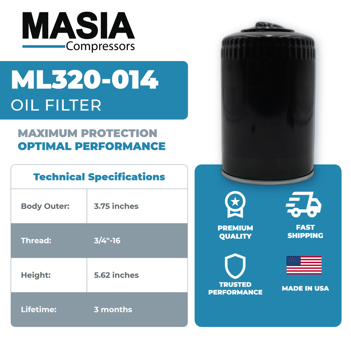 007.0115-0 Oil Filter Compatible with Schulz Compressor