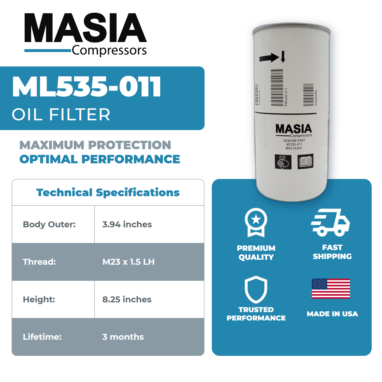 Kit de filtro GA-22 FF VSD Atlas Copco: 1613-8720-00, 2903-7526-00, 1625-4811-00
