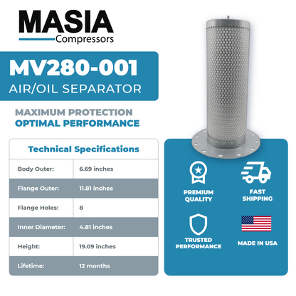 01-02391 Air/Oil Separator Compatible with Air Supply