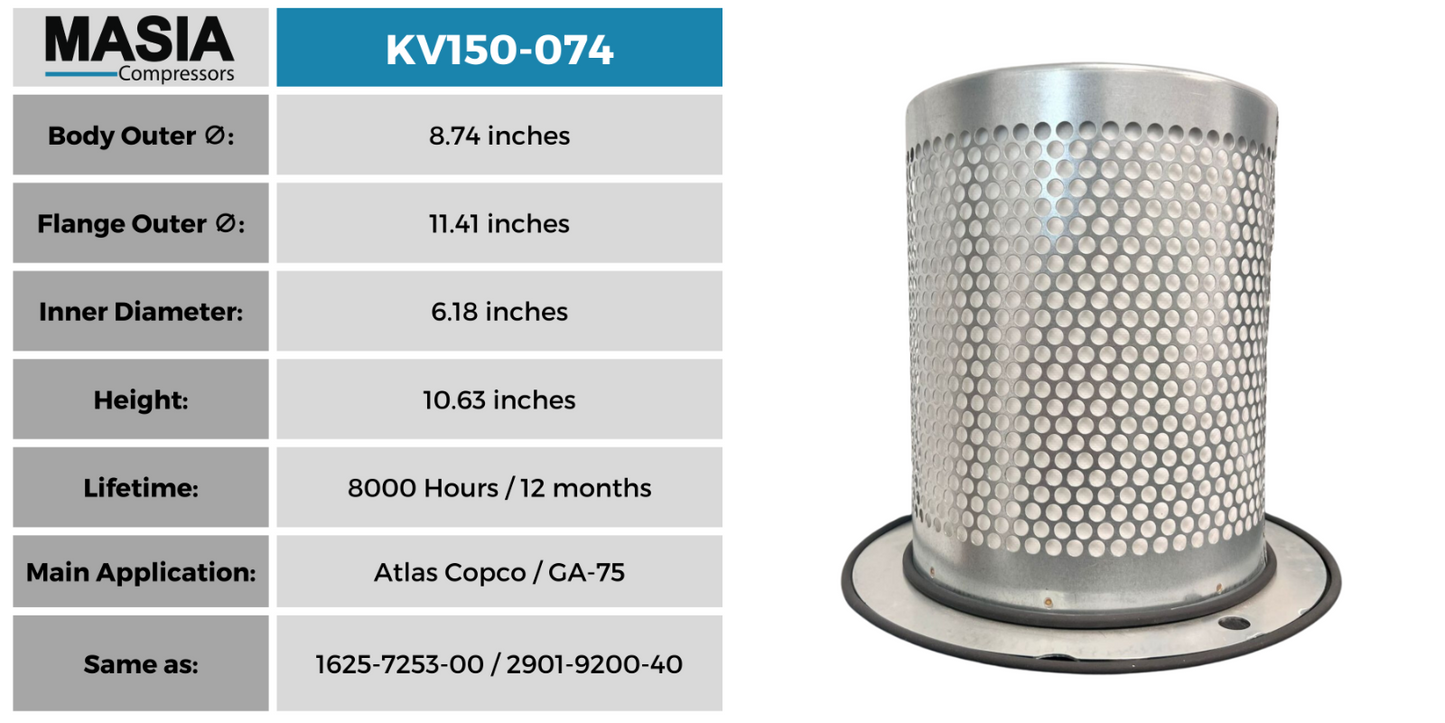 1625-7253-00 ou 2901-9200-40 Separador Atlas Copco (serve em GA-55 a GA-90)