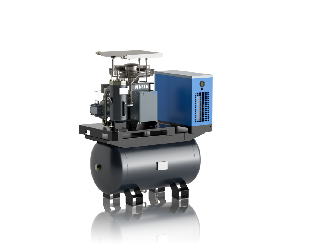 Masia VSD Screw Air Compressor 10 HP Direct Drive Integrated Dryer and Air Tank