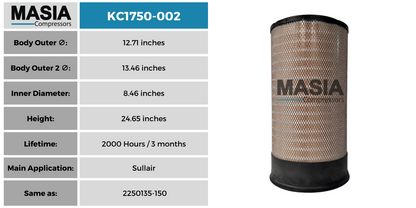 22100903 Screw Compressors Air Filter (35711209, 39322201, 91780858, 93515211)