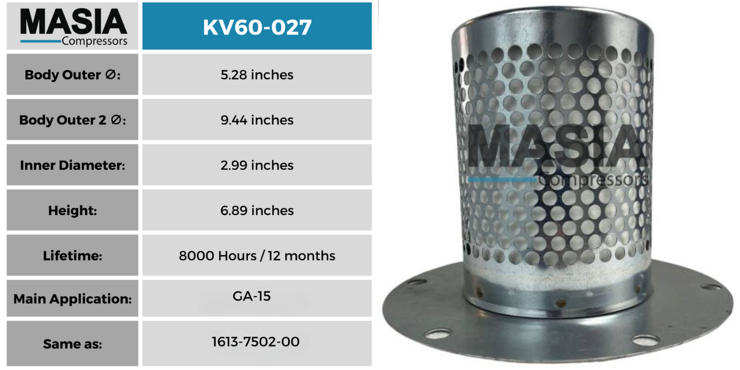 2901-0343-01 Elemento separador Atlas Copco. Compatible con compresores GA-11 a GA-30.