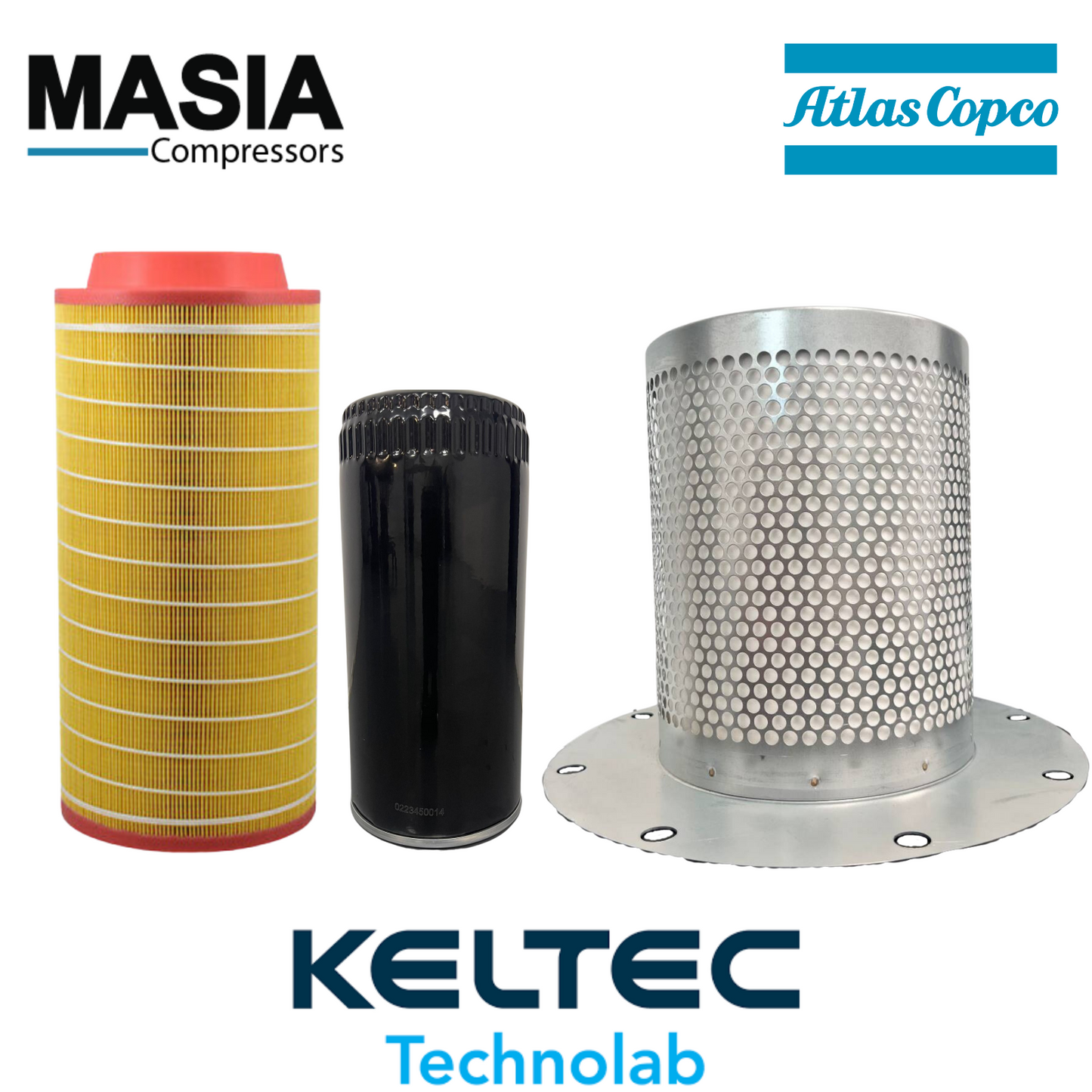 Kit de filtros Atlas Copco GA-55 a GA-75 1613-9503-00, 1613-6105-00, 2901-0858-00