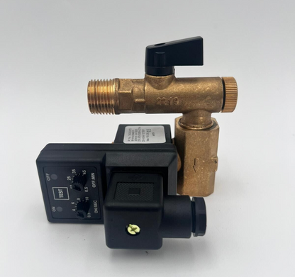 Timed Automatic Solenoid Drain Valve - G1/2 / 220V - Hardwire - Made in USA