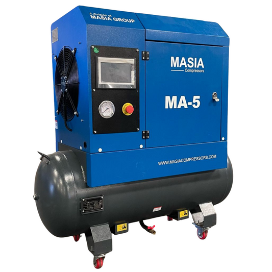 Compressor de parafuso rotativo VSD de 7,5 HP 220 V monofásico 22 CFM com tanque de 26 galões
