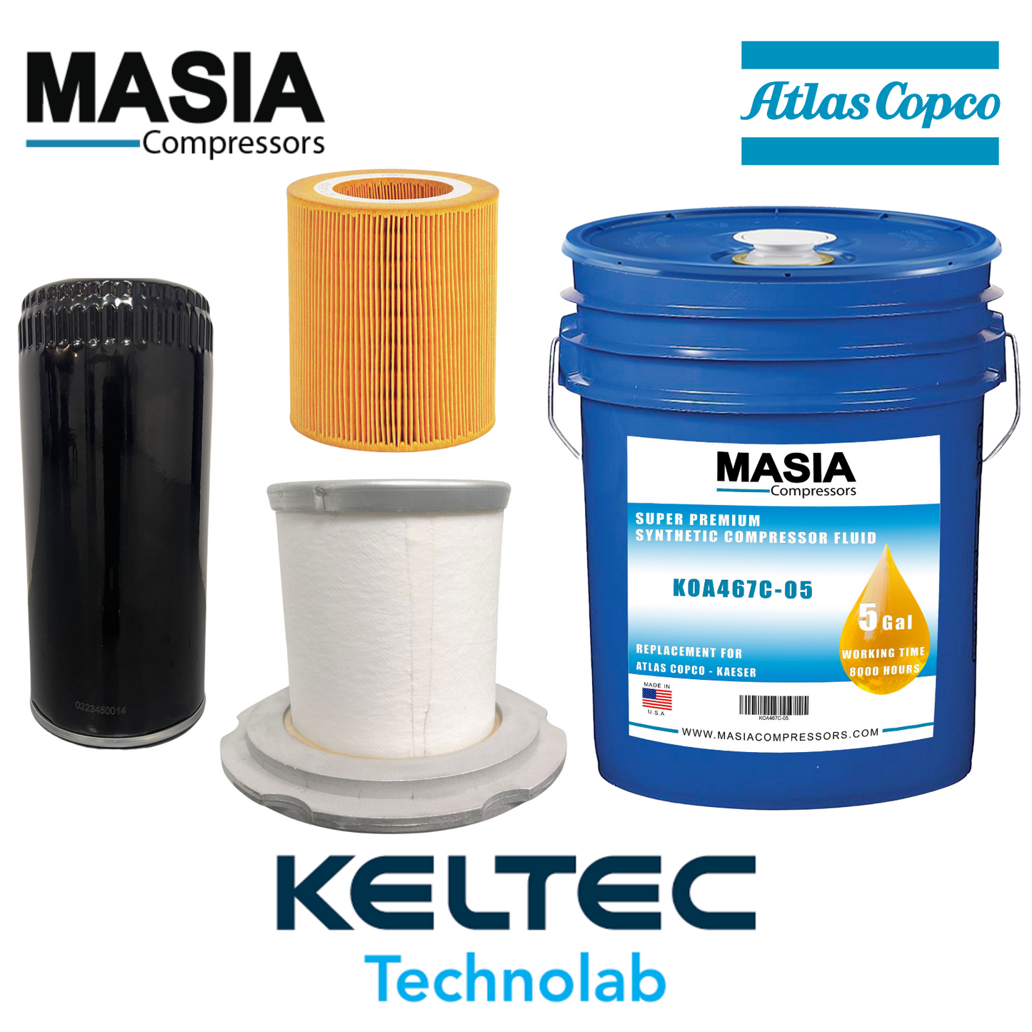 GA-22 / GA-22+ Atlas Copco Service Kit: 1613-8720-00, 1613-6105-00, 1622-0516-00