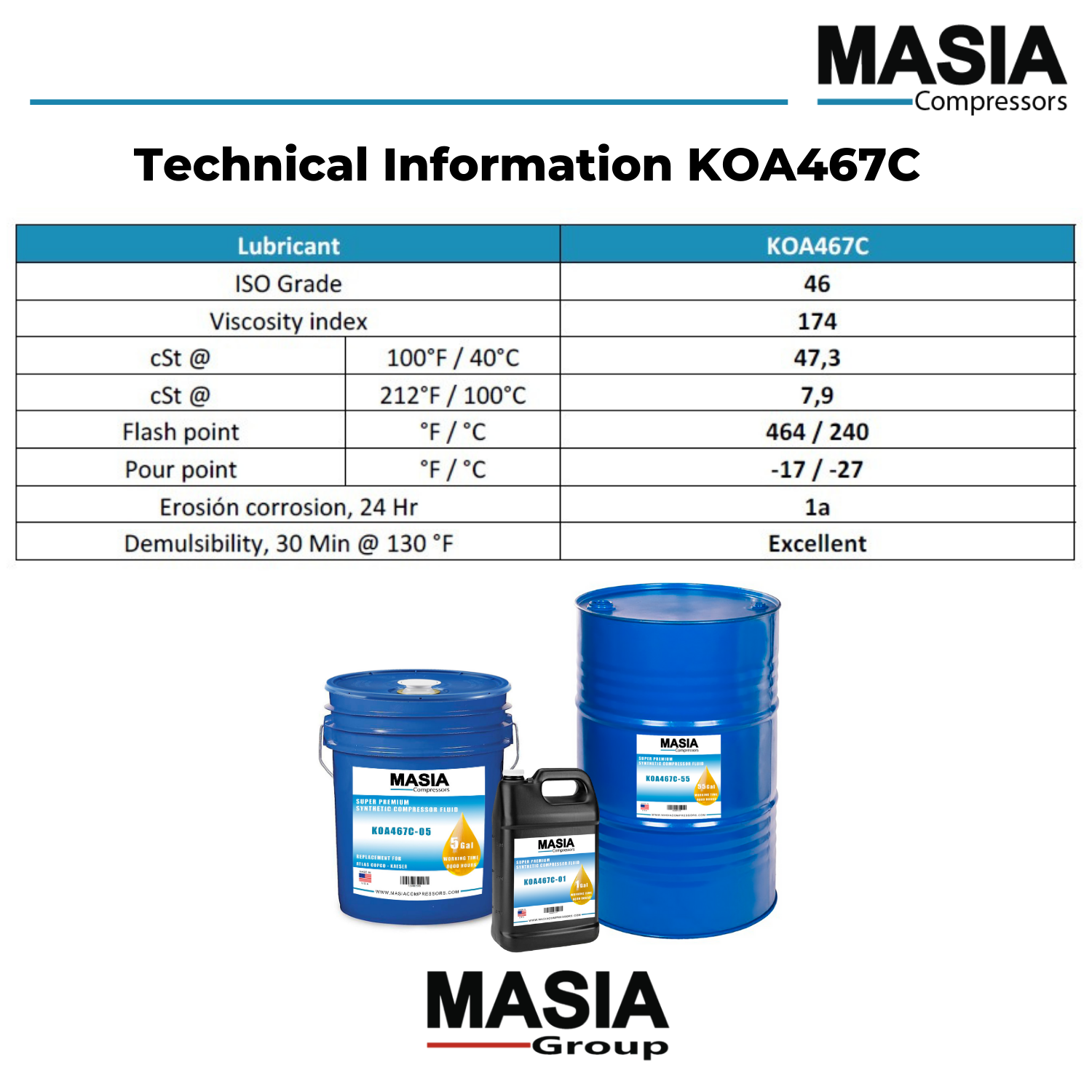 OIL003 Eaton Compressor Lubricant / PAO Synthetic Base ISO 46 - 55-Gal Drum