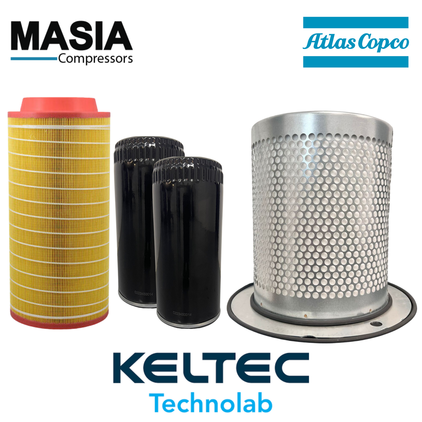 GA-75 Atlas Copco Filter Kit: 1613-8004-00, 1613-6105-00 (2), 1613-8007-00
