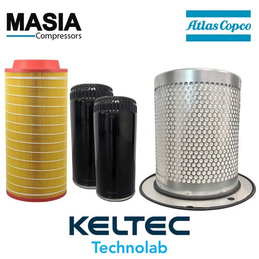 GA-75 Atlas Copco Filter Kit: 1613-8004-00, 1613-6105-00 (2), 1613-8007-00