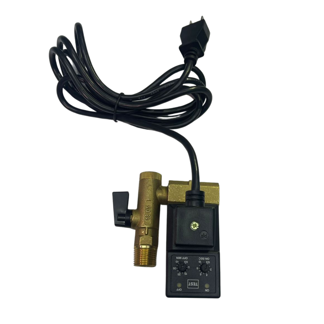 Solenoid Drain Valve Keltec Technolab - 1/2" Thread - 6 ft cord - 115 Volts