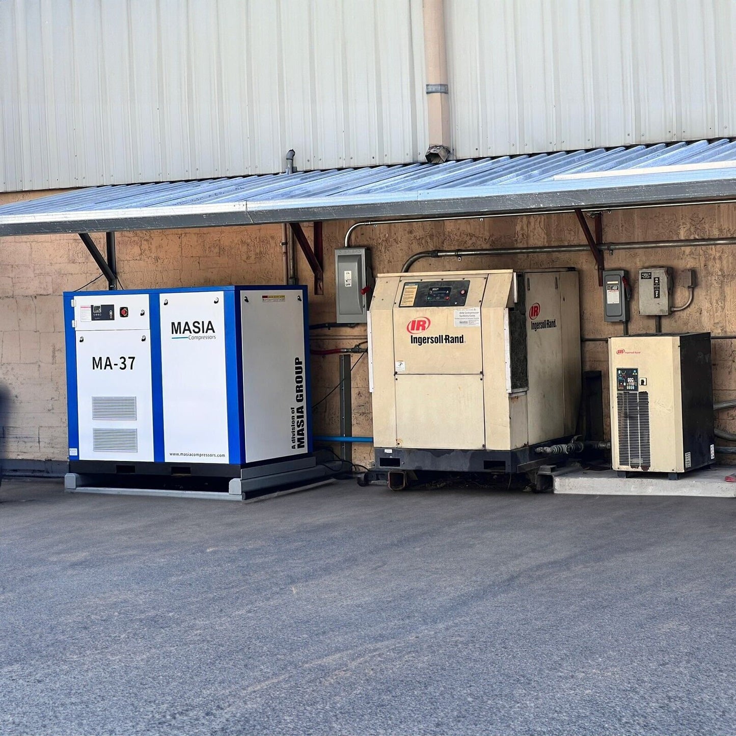 Masia 220V 50HP 3PH Compressor de ar de parafuso rotativo industrial 145 PSI 222CFM 10 Bar